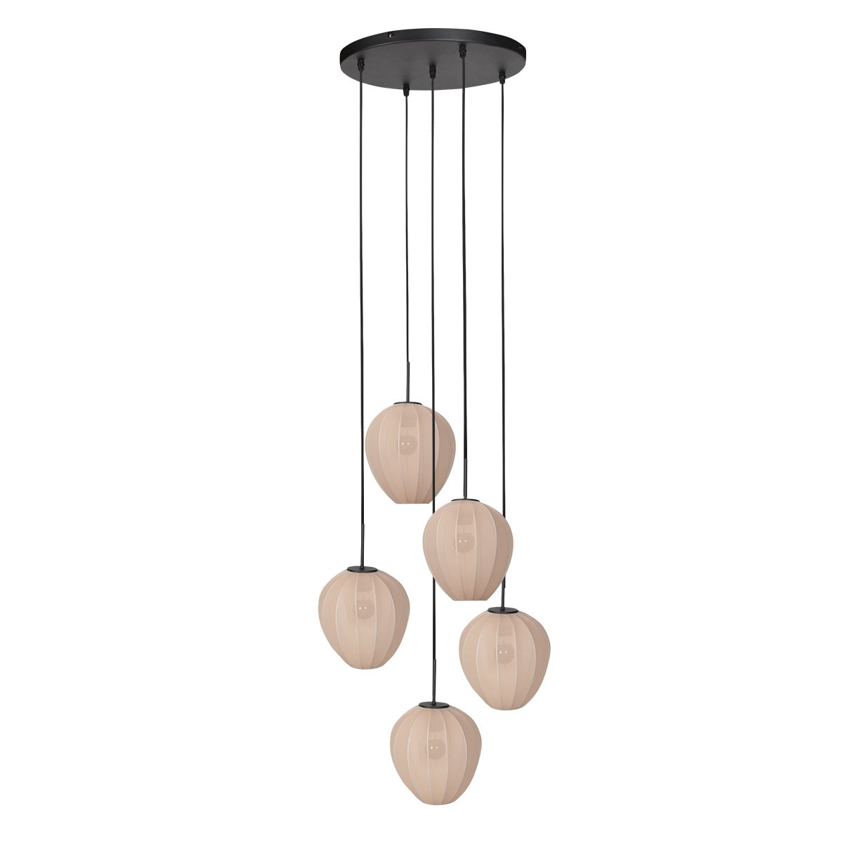 Hanglamp Silura 4283ZW – 5-lichts armatuur met ronde plafondplaat