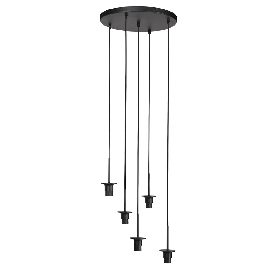 Hanglamp Silura 4283ZW – 5-lichts armatuur met ronde plafondplaat