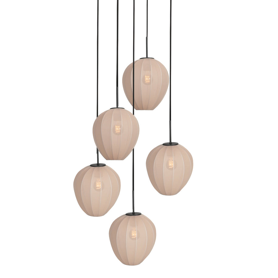 Hanglamp Silura 4283ZW – 5-lichts armatuur met ronde plafondplaat