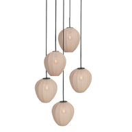 Hanglamp Silura 4283ZW – 5-lichts armatuur met ronde plafondplaat