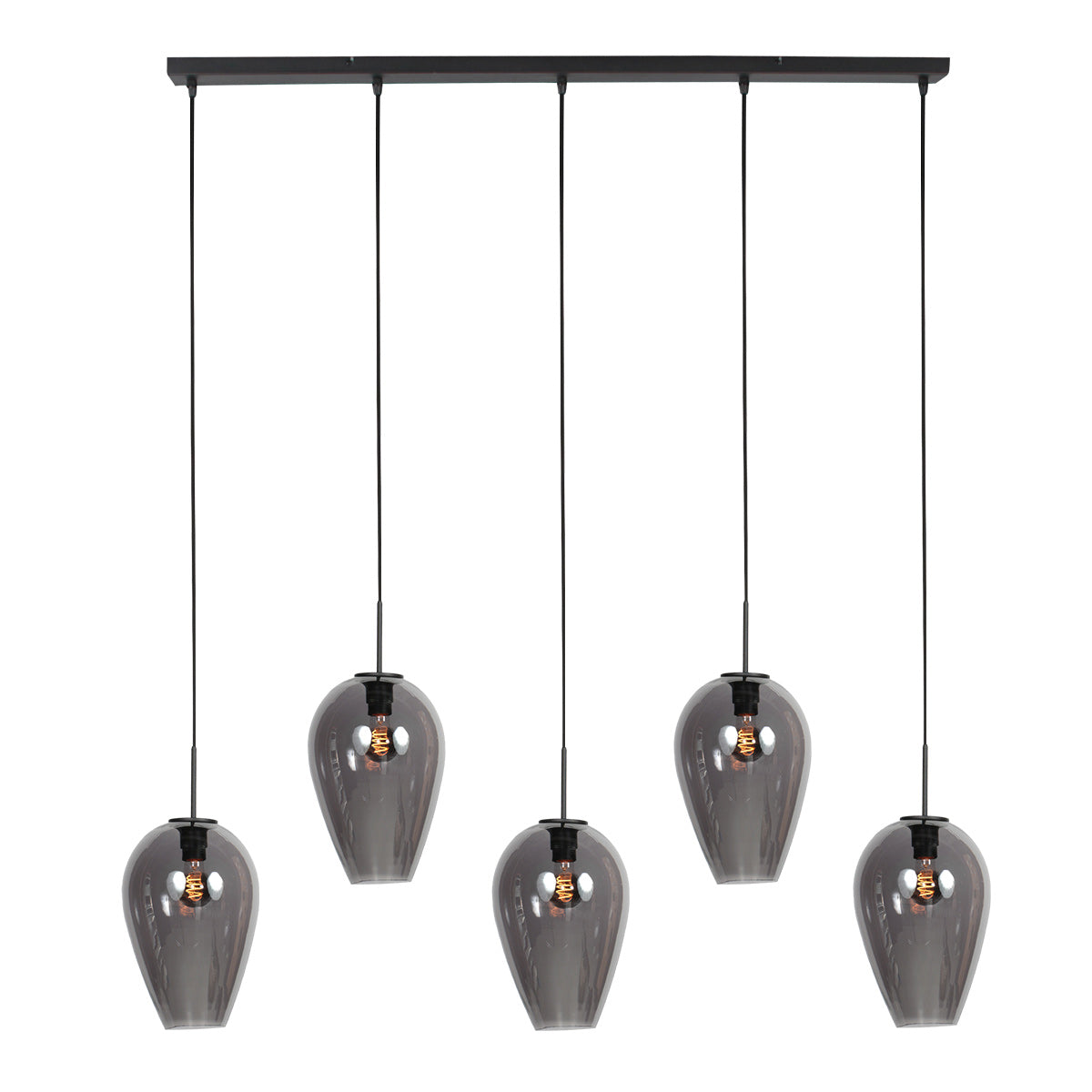 Hanglamp Drovia 4284ZW met gerookte glazen, subtiel en speels design