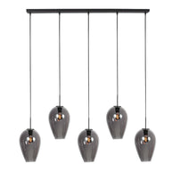 Hanglamp Drovia 4284ZW met gerookte glazen, subtiel en speels design