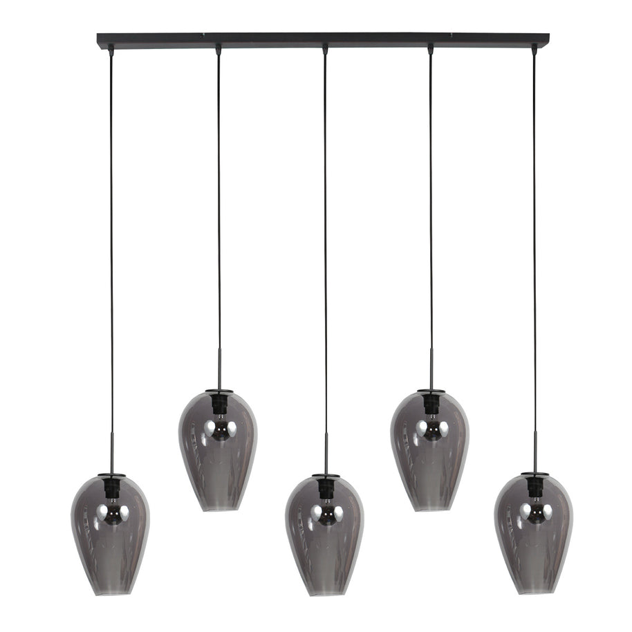 Hanglamp Drovia 4284ZW met gerookte glazen, subtiel en speels design