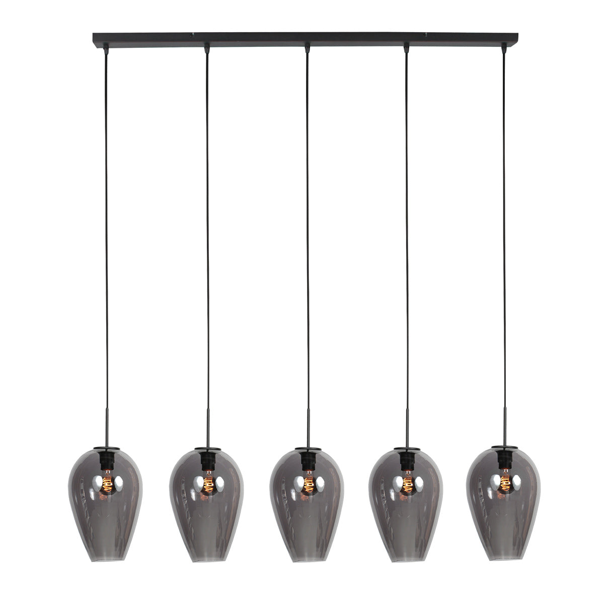 Hanglamp Drovia 4284ZW met gerookte glazen, subtiel en speels design