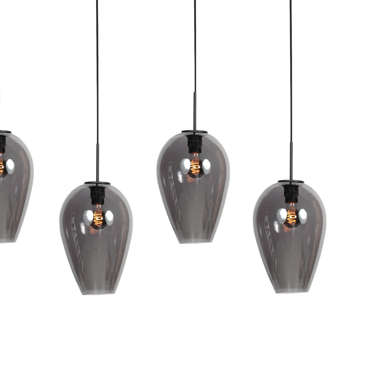Hanglamp Drovia 4284ZW met gerookte glazen, subtiel en speels design