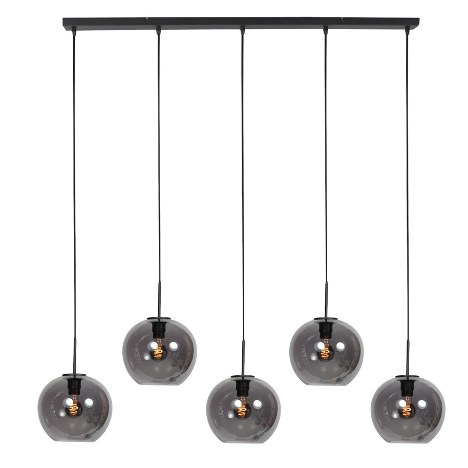 Sferio 4285ZW – langwerpige hanglamp met stijlvolle smoke glazen