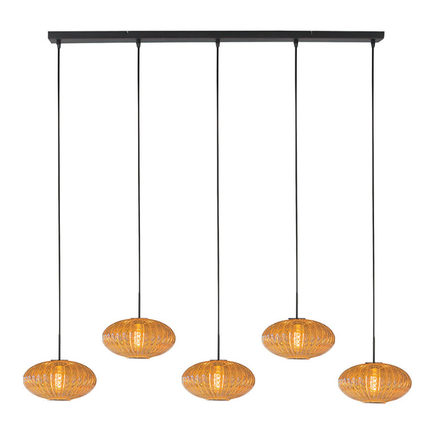 Hanglamp Aurelio 4286ZW – 5-lichts balk met ufo glas