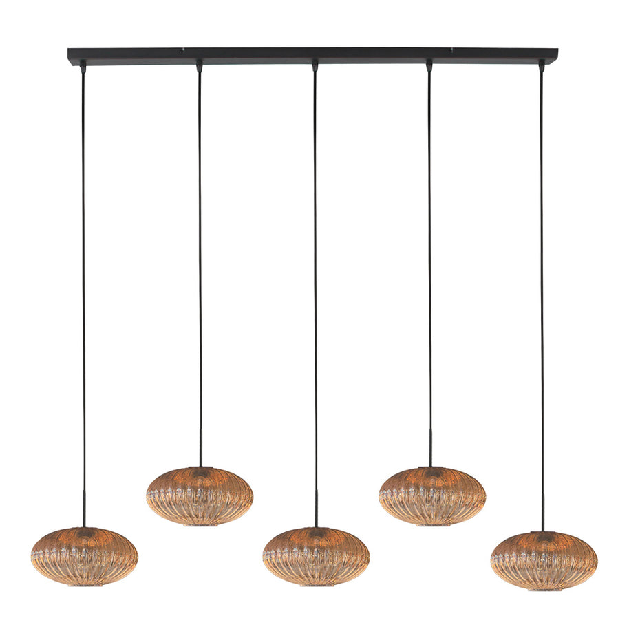 Hanglamp Aurelio 4286ZW – 5-lichts balk met ufo glas