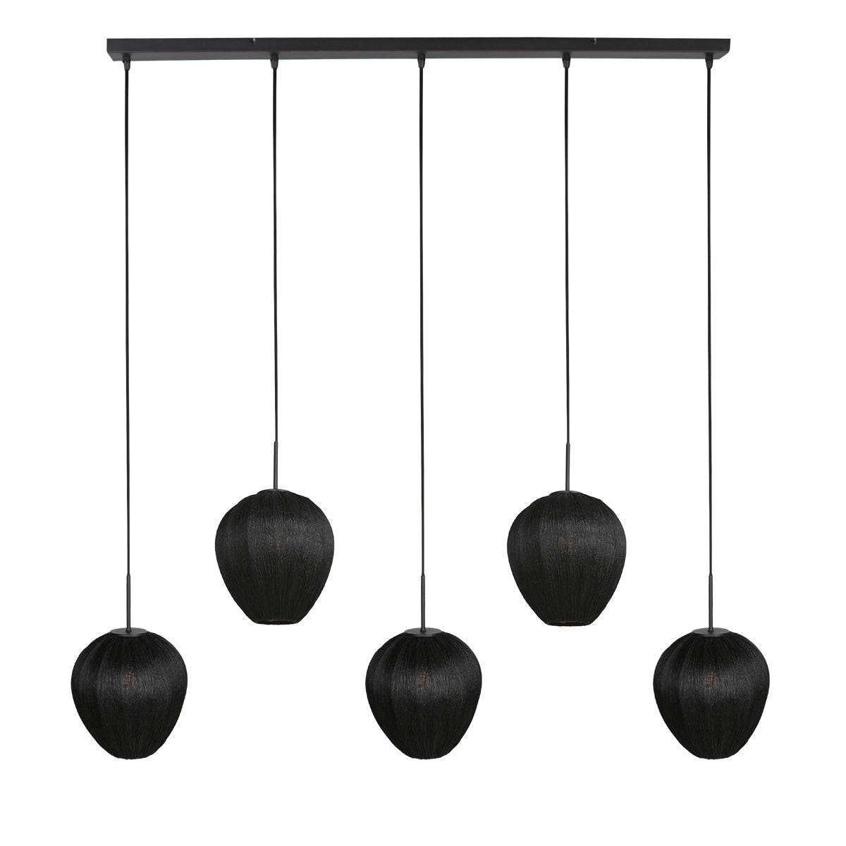 Hanglamp Silura 4287ZW – 5-lichts balk met linnen kapjes
