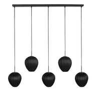 Hanglamp Silura 4287ZW – 5-lichts balk met linnen kapjes