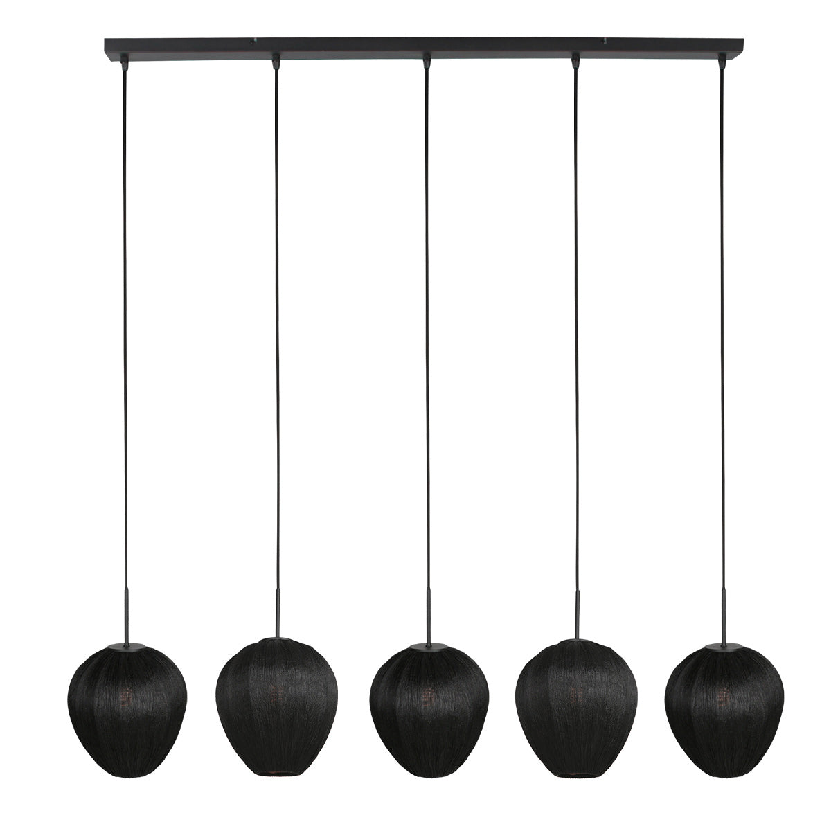 Hanglamp Silura 4287ZW – 5-lichts balk met linnen kapjes