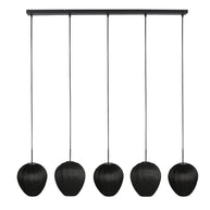 Hanglamp Silura 4287ZW – 5-lichts balk met linnen kapjes