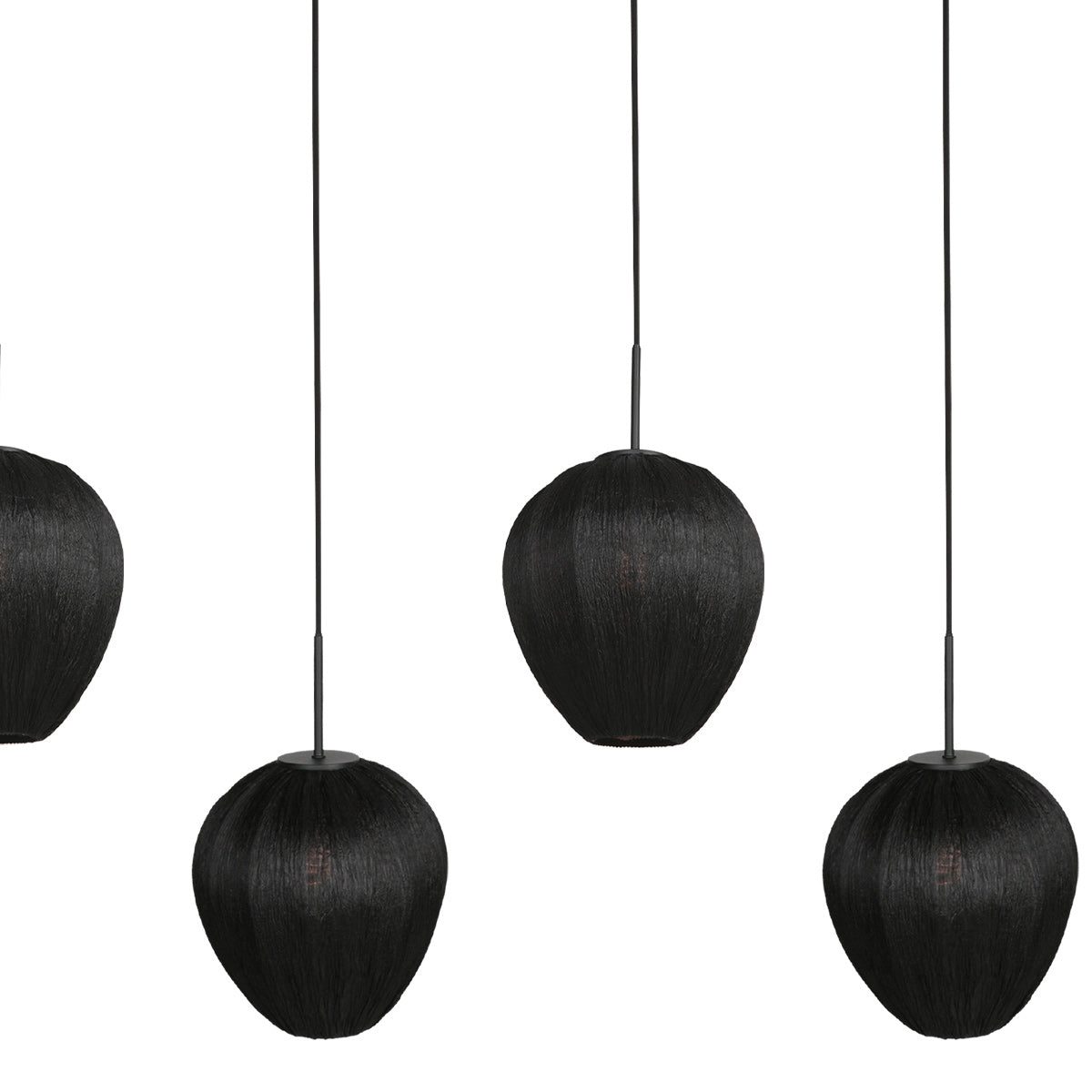 Hanglamp Silura 4287ZW – 5-lichts balk met linnen kapjes