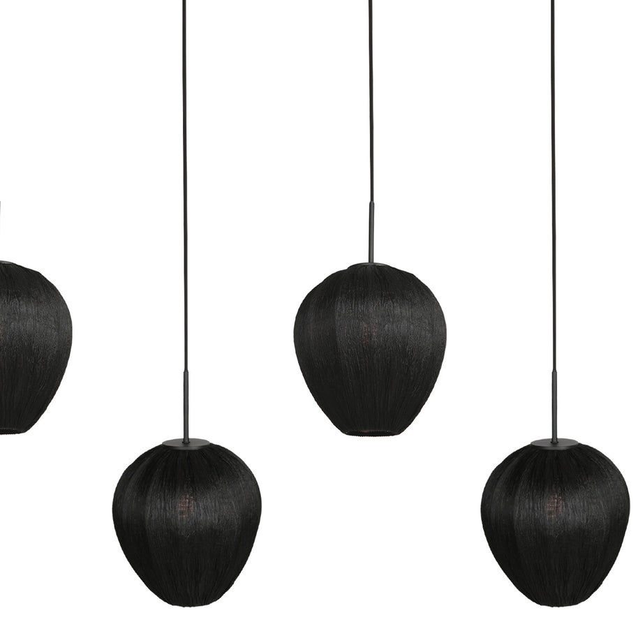 Hanglamp Silura 4287ZW – 5-lichts balk met linnen kapjes