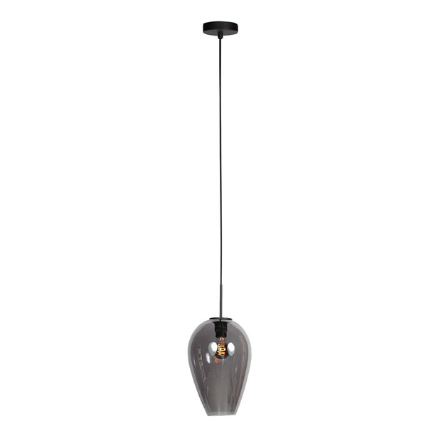 Hanglamp Drovia 4289ZW met gerookt glas, warme blikvanger