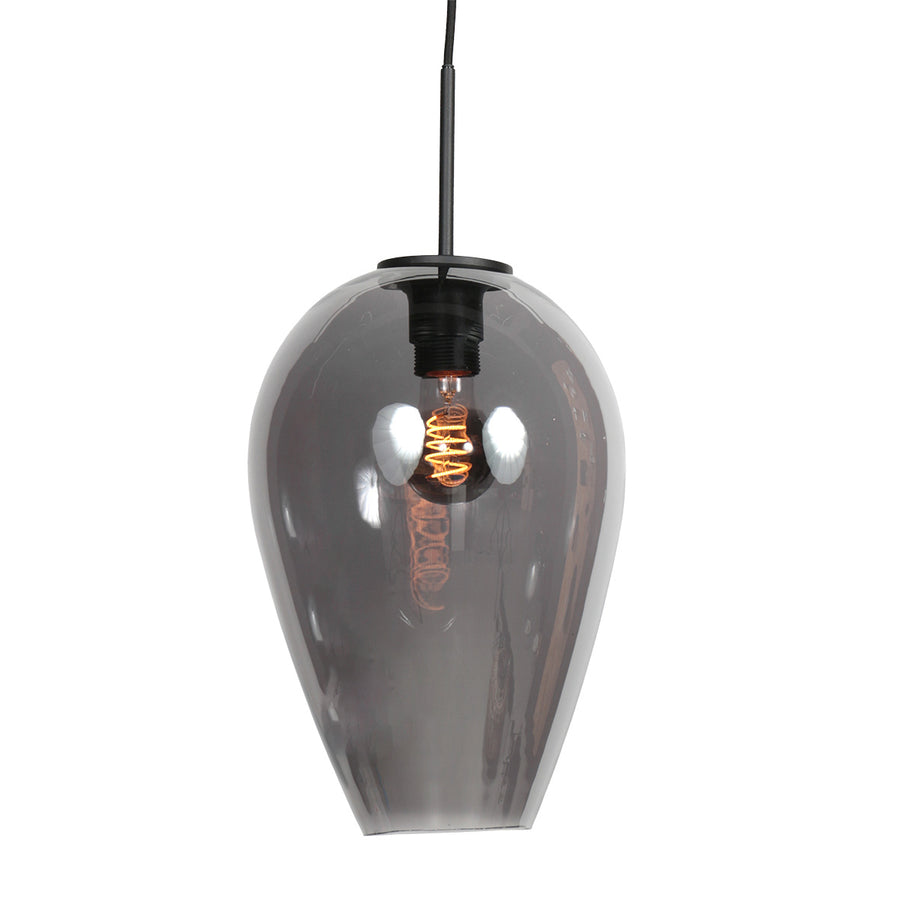 Hanglamp Drovia 4289ZW met gerookt glas, warme blikvanger