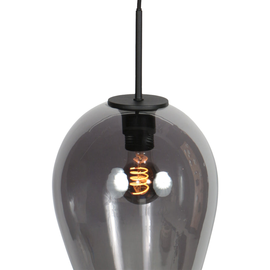 Hanglamp Drovia 4289ZW met gerookt glas, warme blikvanger