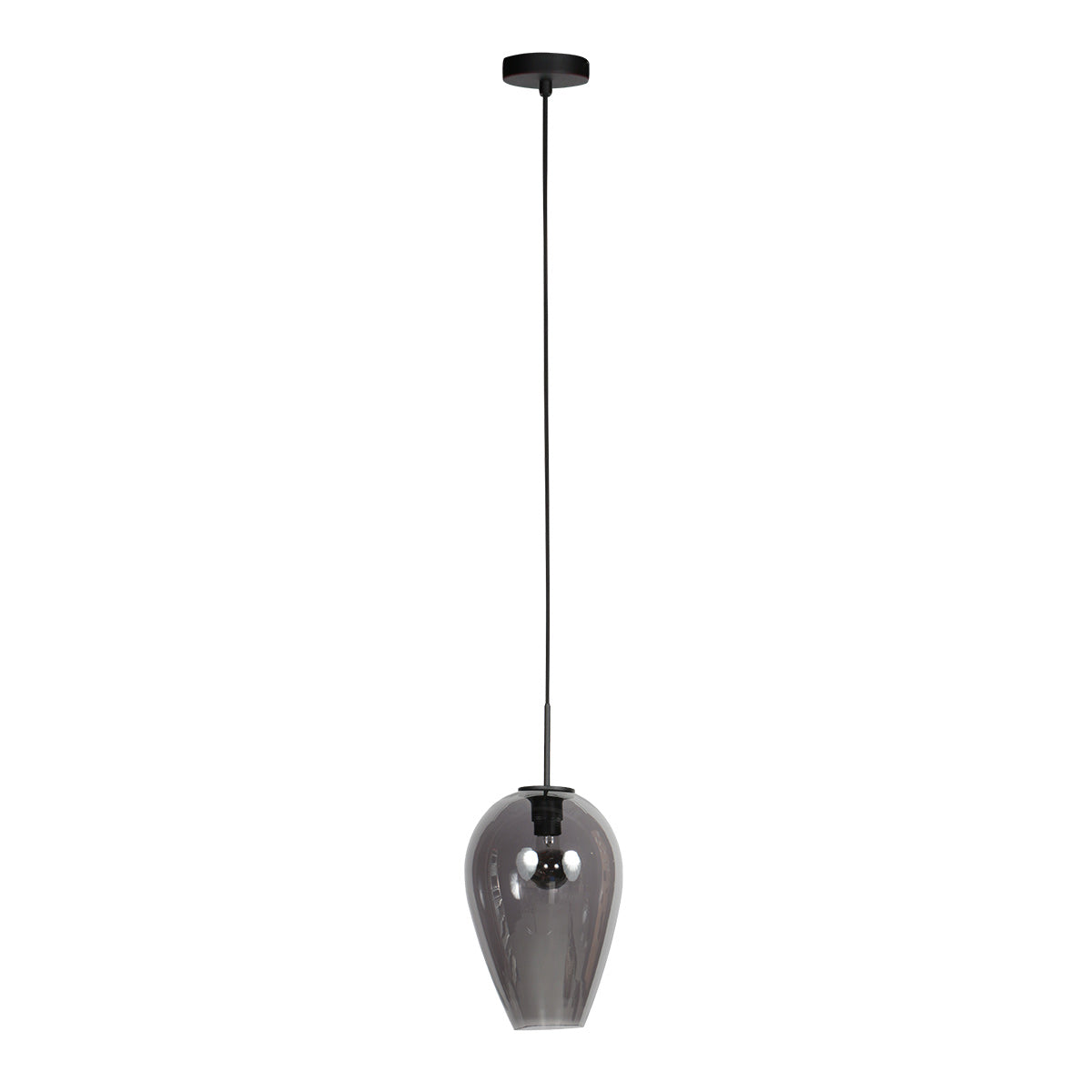 Hanglamp Drovia 4289ZW met gerookt glas, warme blikvanger