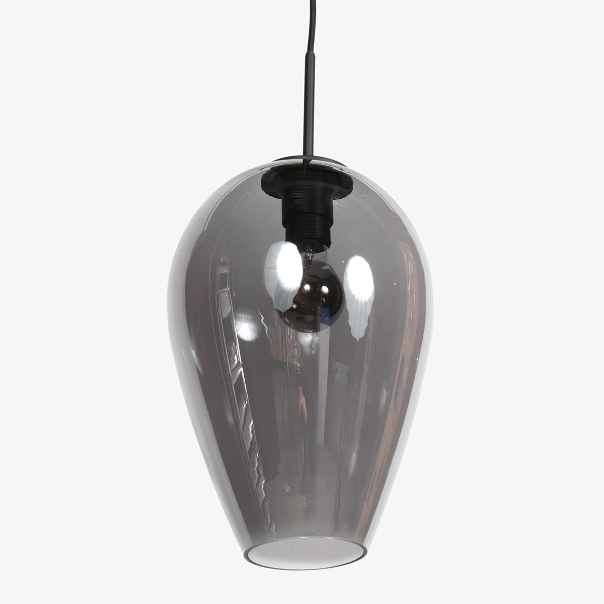 Hanglamp Drovia 4289ZW met gerookt glas, warme blikvanger