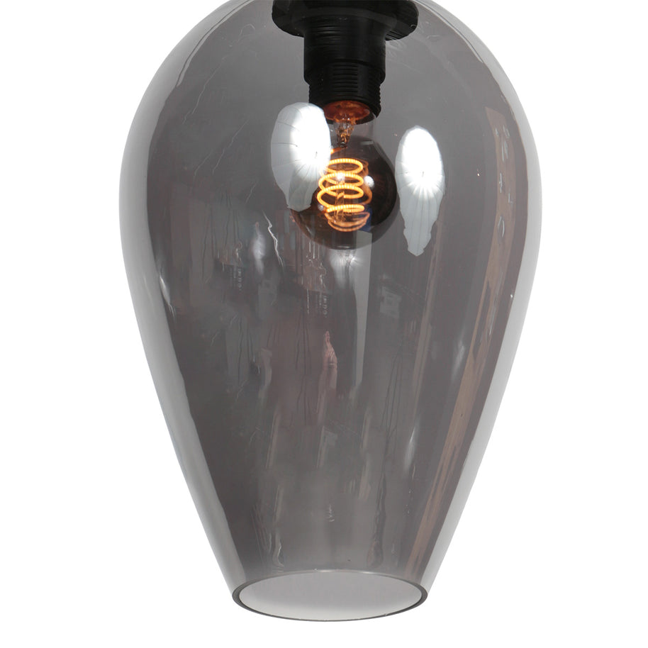 Hanglamp Drovia 4289ZW met gerookt glas, warme blikvanger