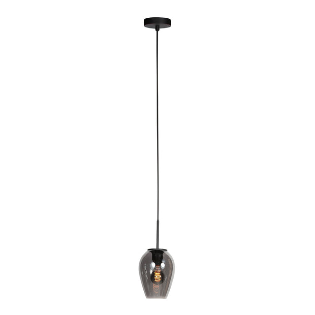 Hanglamp Drovia 4290ZW met rookglas, stijlvol compact ontwerp