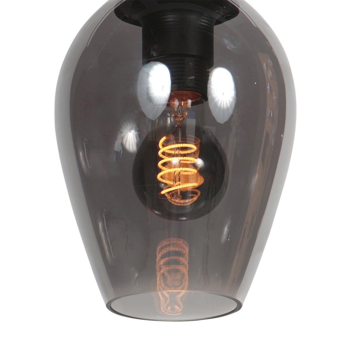 Hanglamp Drovia 4290ZW met rookglas, stijlvol compact ontwerp