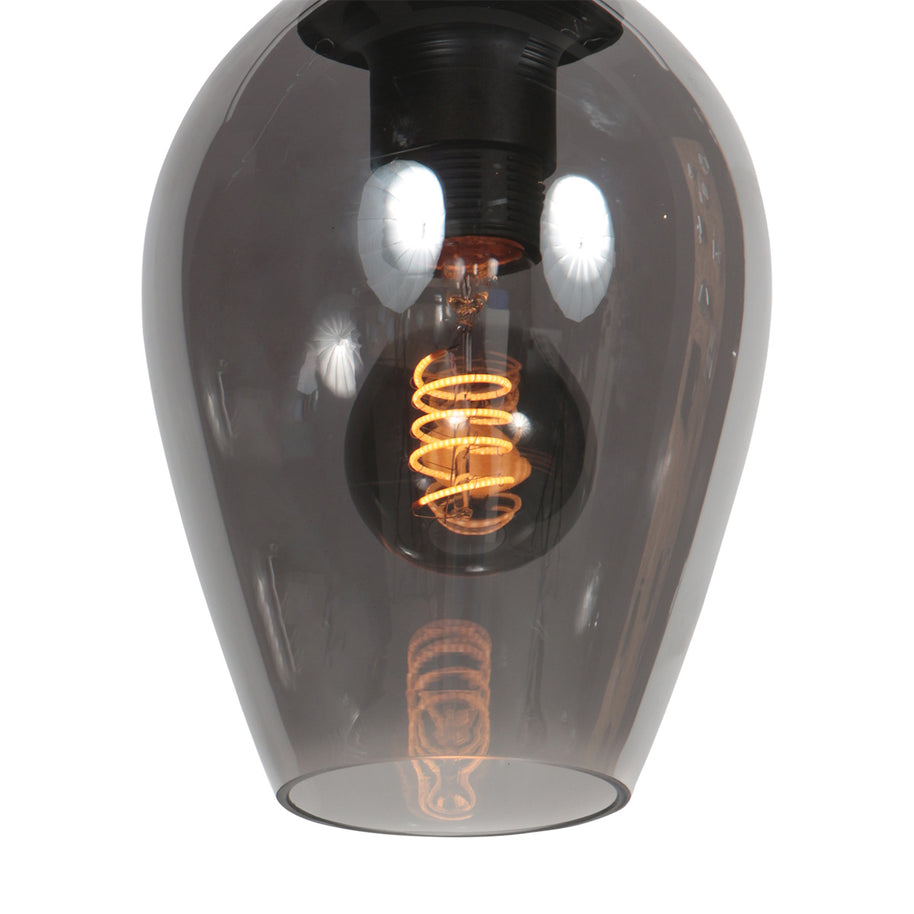 Hanglamp Drovia 4290ZW met rookglas, stijlvol compact ontwerp