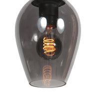 Hanglamp Drovia 4290ZW met rookglas, stijlvol compact ontwerp