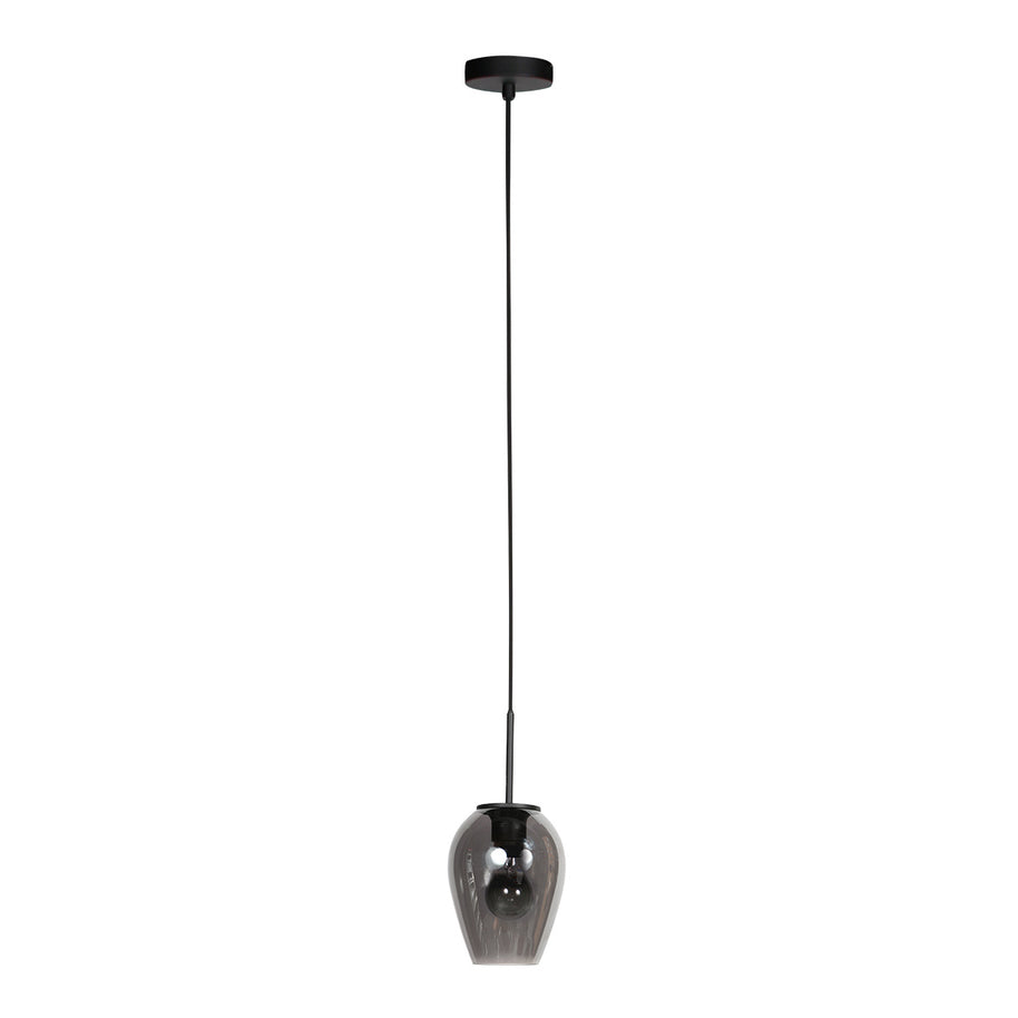 Hanglamp Drovia 4290ZW met rookglas, stijlvol compact ontwerp