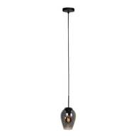 Hanglamp Drovia 4290ZW met rookglas, stijlvol compact ontwerp
