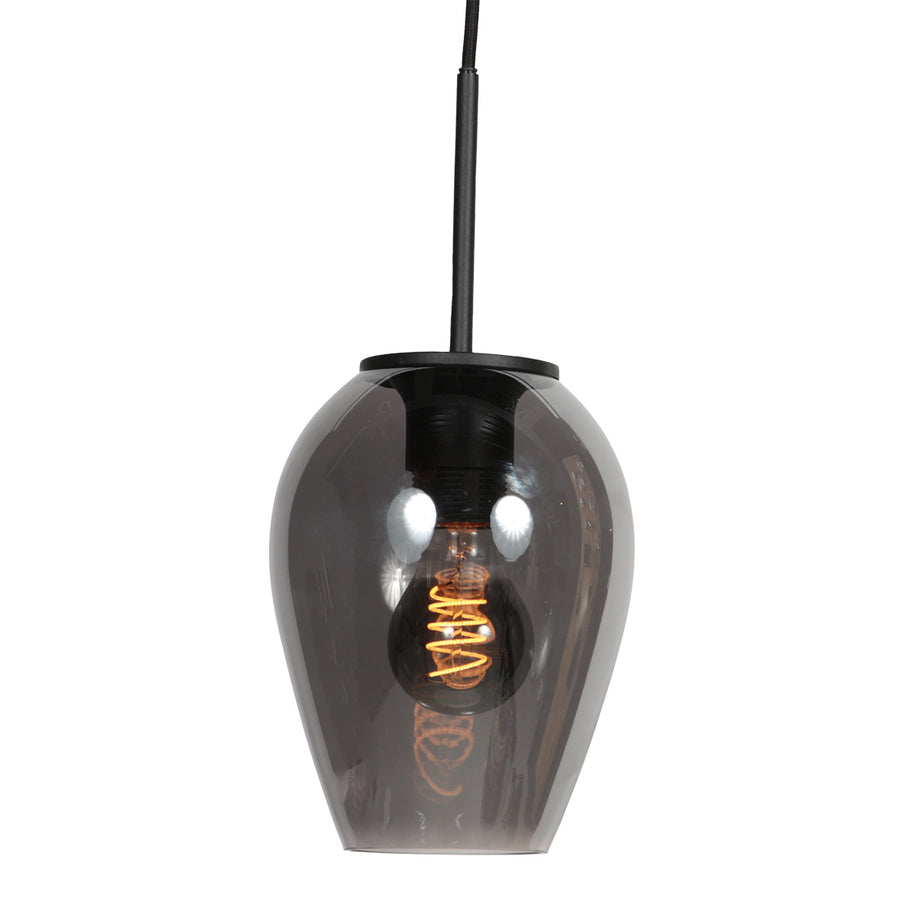 Hanglamp Drovia 4290ZW met rookglas, stijlvol compact ontwerp
