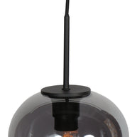 Sferio 4292ZW – Zwarte hanglamp met bolvormig gerookt glas van Ø 20 cm