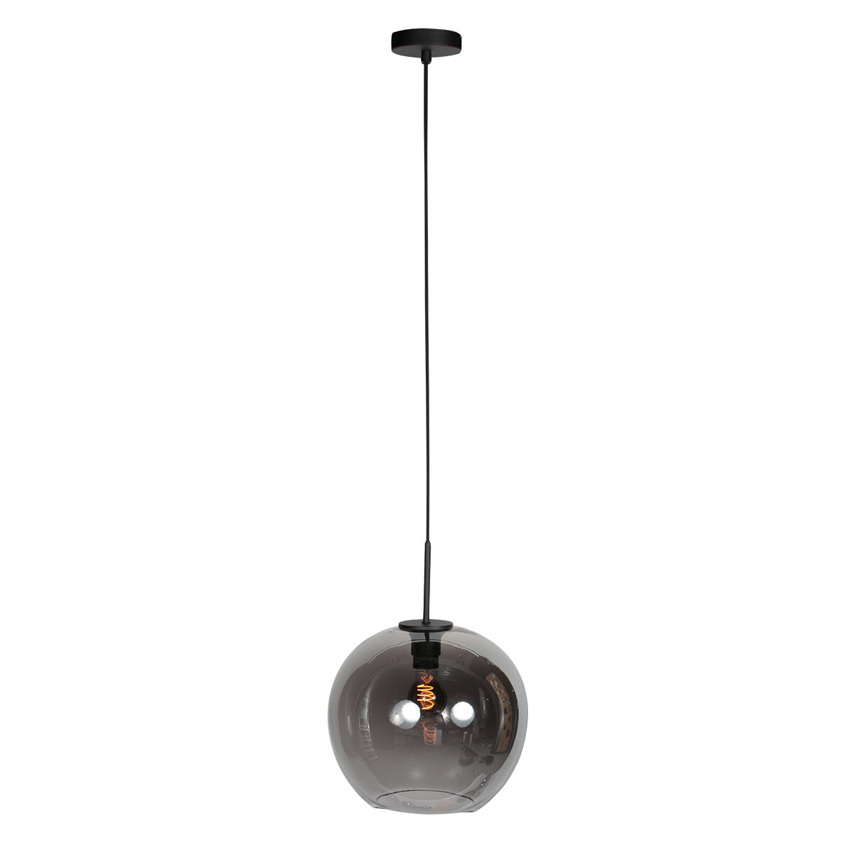 Sferio 4294ZW hanglamp met bolvormig smoke glas van Ø25 cm