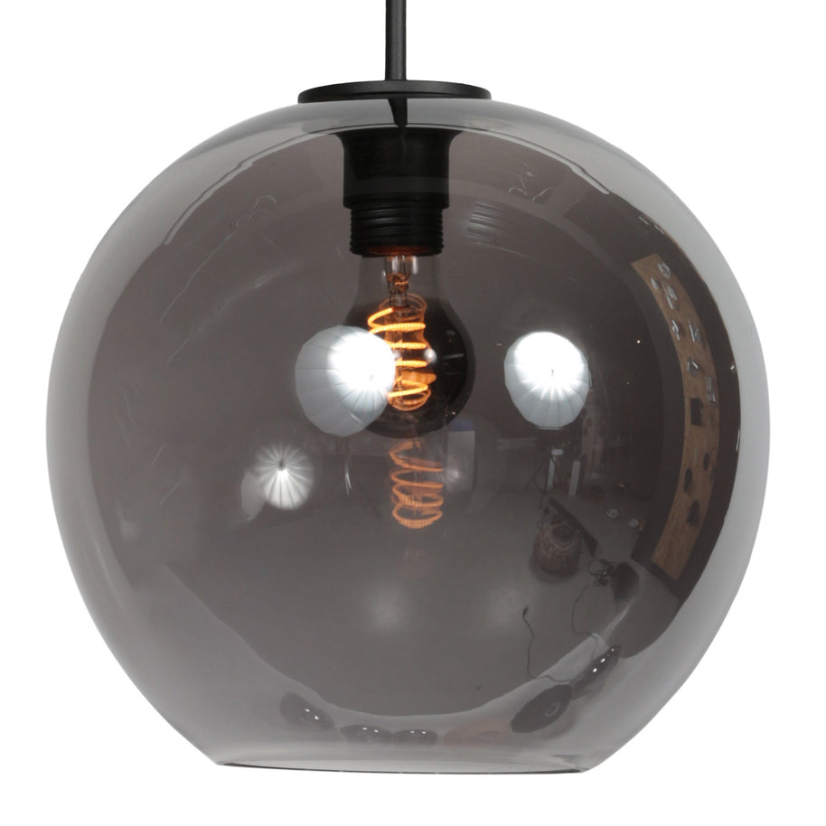 Sferio 4294ZW hanglamp met bolvormig smoke glas van Ø25 cm