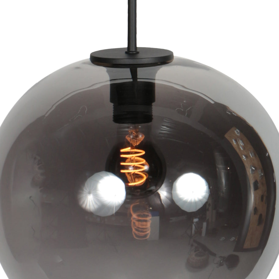 Sferio 4294ZW hanglamp met bolvormig smoke glas van Ø25 cm