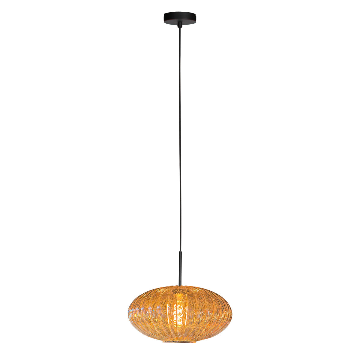 Hanglamp Aurelio 4295ZW – pendel met ufo amber glas