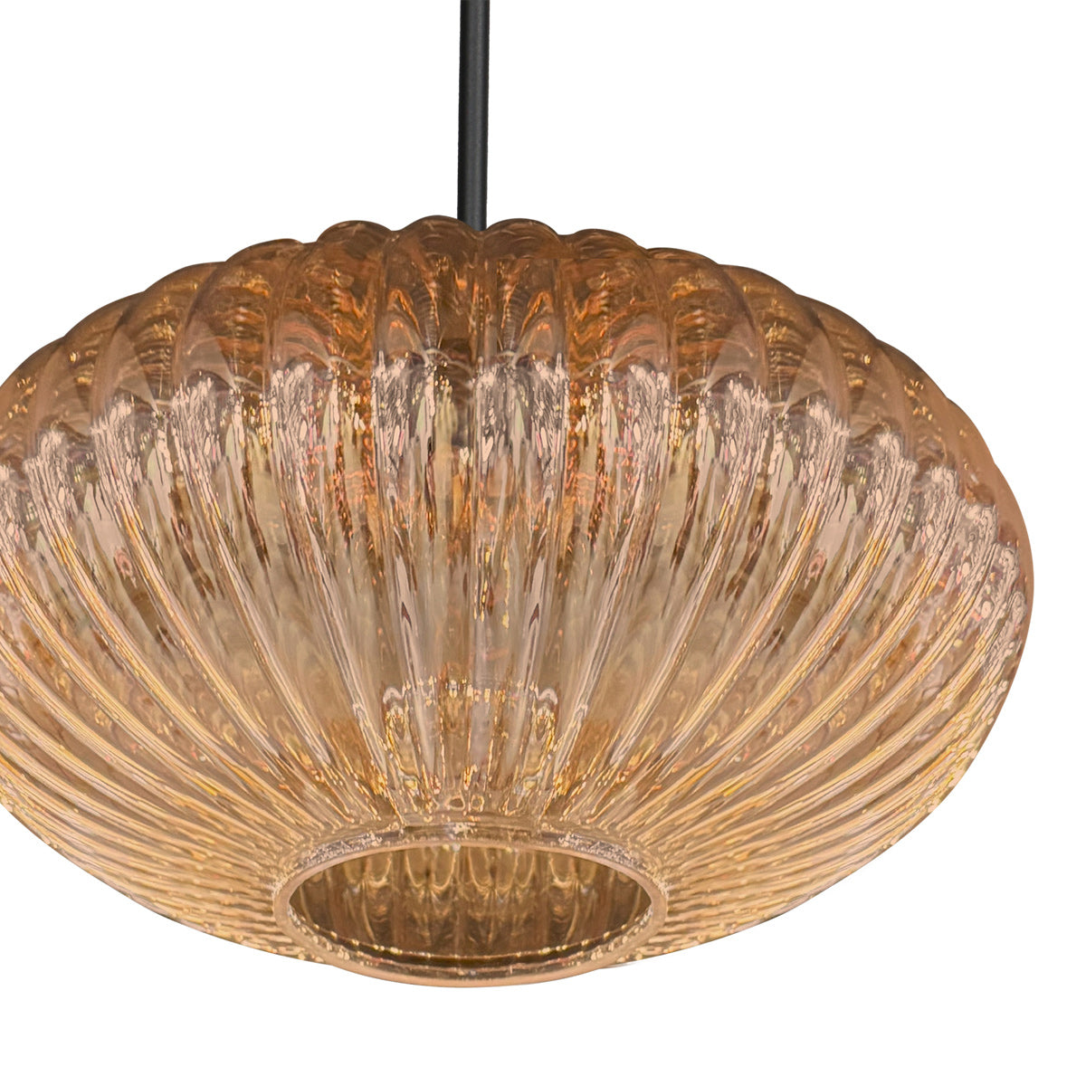 Hanglamp Aurelio 4295ZW – pendel met ufo amber glas