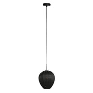 Hanglamp Silura 4297ZW 1-lichts met zwart linnen kapje