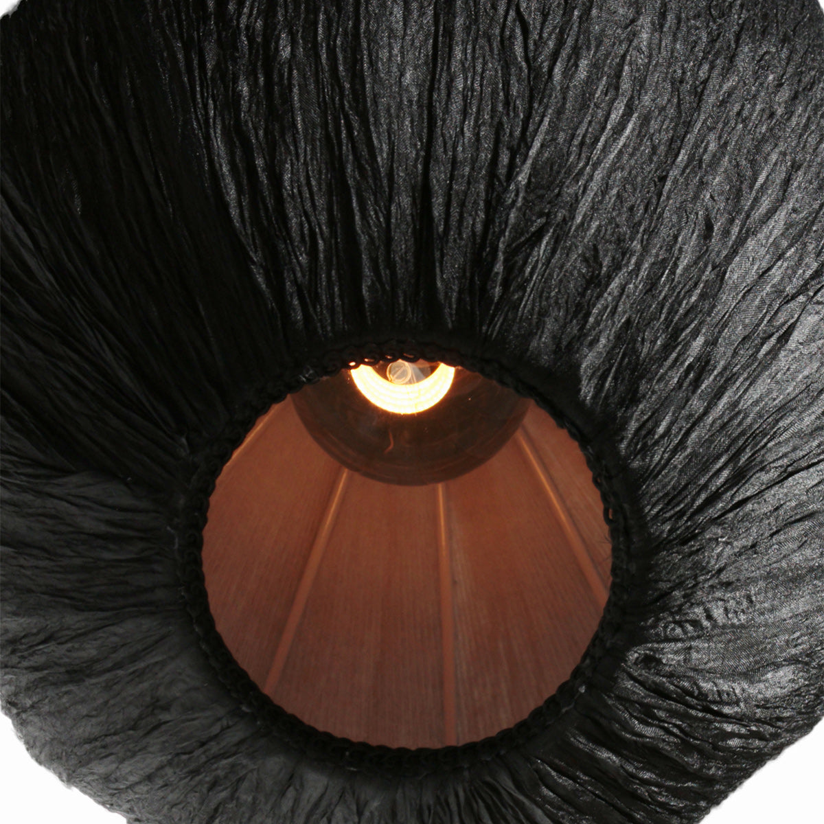 Hanglamp Silura 4297ZW 1-lichts met zwart linnen kapje