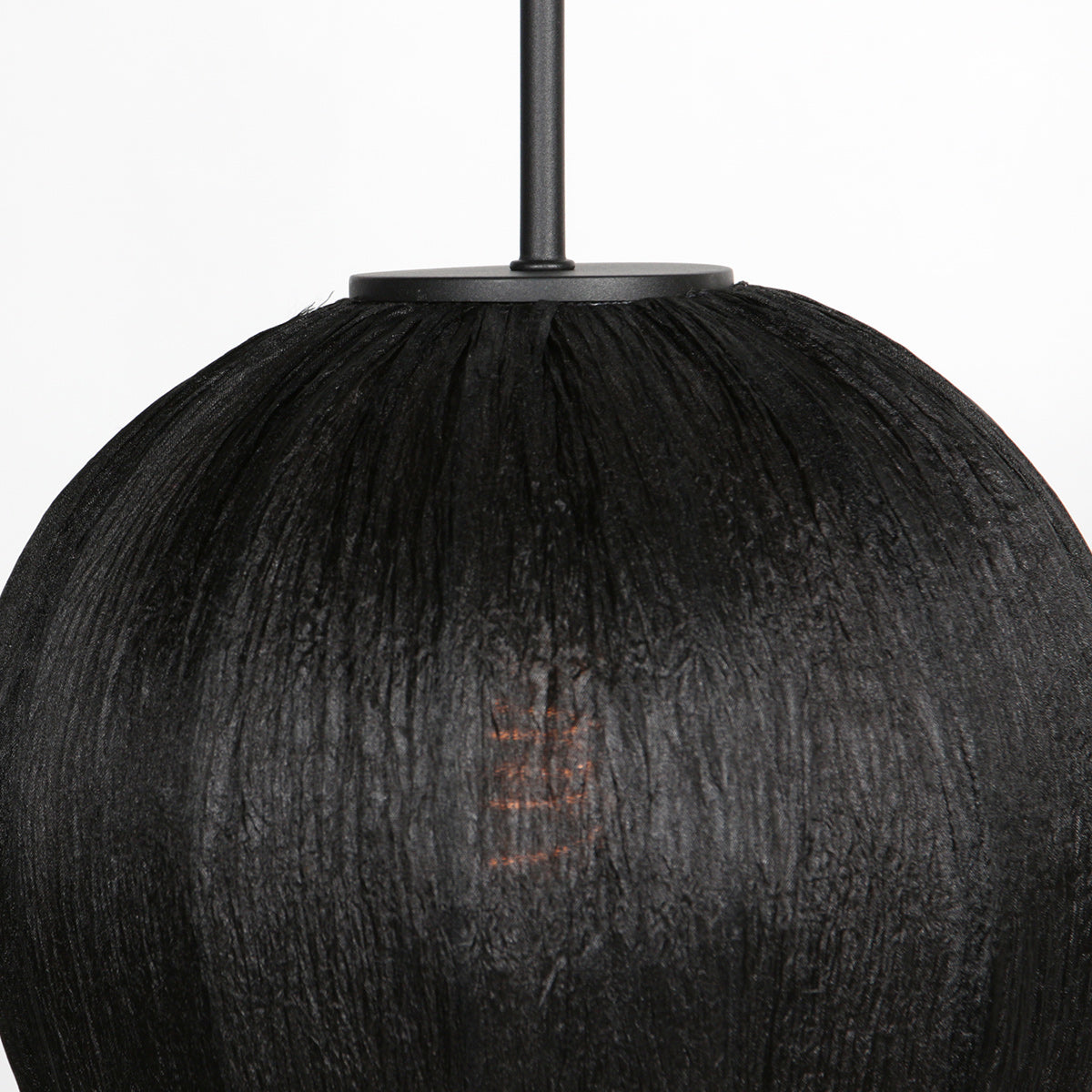 Hanglamp Silura 4297ZW 1-lichts met zwart linnen kapje