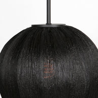 Hanglamp Silura 4297ZW 1-lichts met zwart linnen kapje