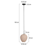 Hanglamp Silura 4298ZW 1-lichts met crème linnen kapje