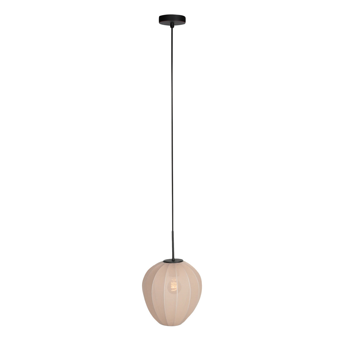 Hanglamp Silura 4298ZW 1-lichts met crème linnen kapje