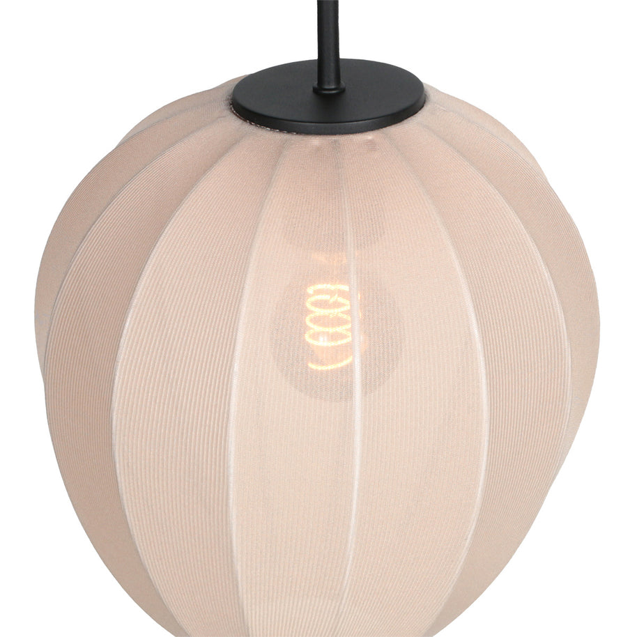 Hanglamp Silura 4298ZW 1-lichts met crème linnen kapje