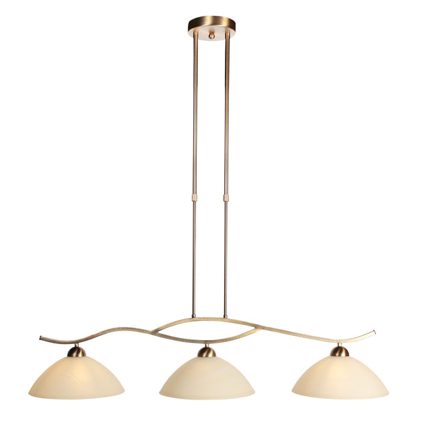 Anthea 4326BR – klassieke hanglamp met drie amberkleurige glazen