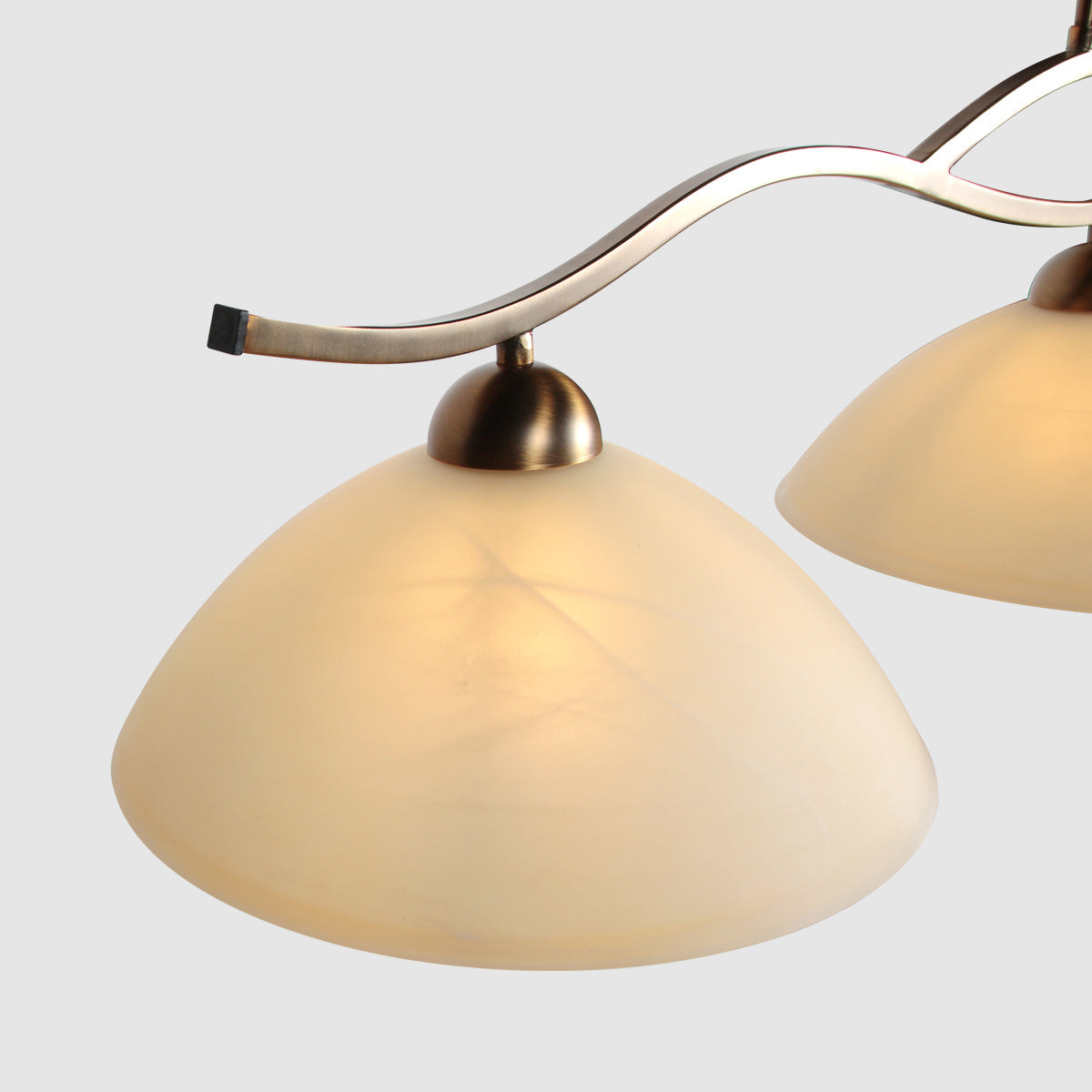 Anthea 4326BR – klassieke hanglamp met drie amberkleurige glazen