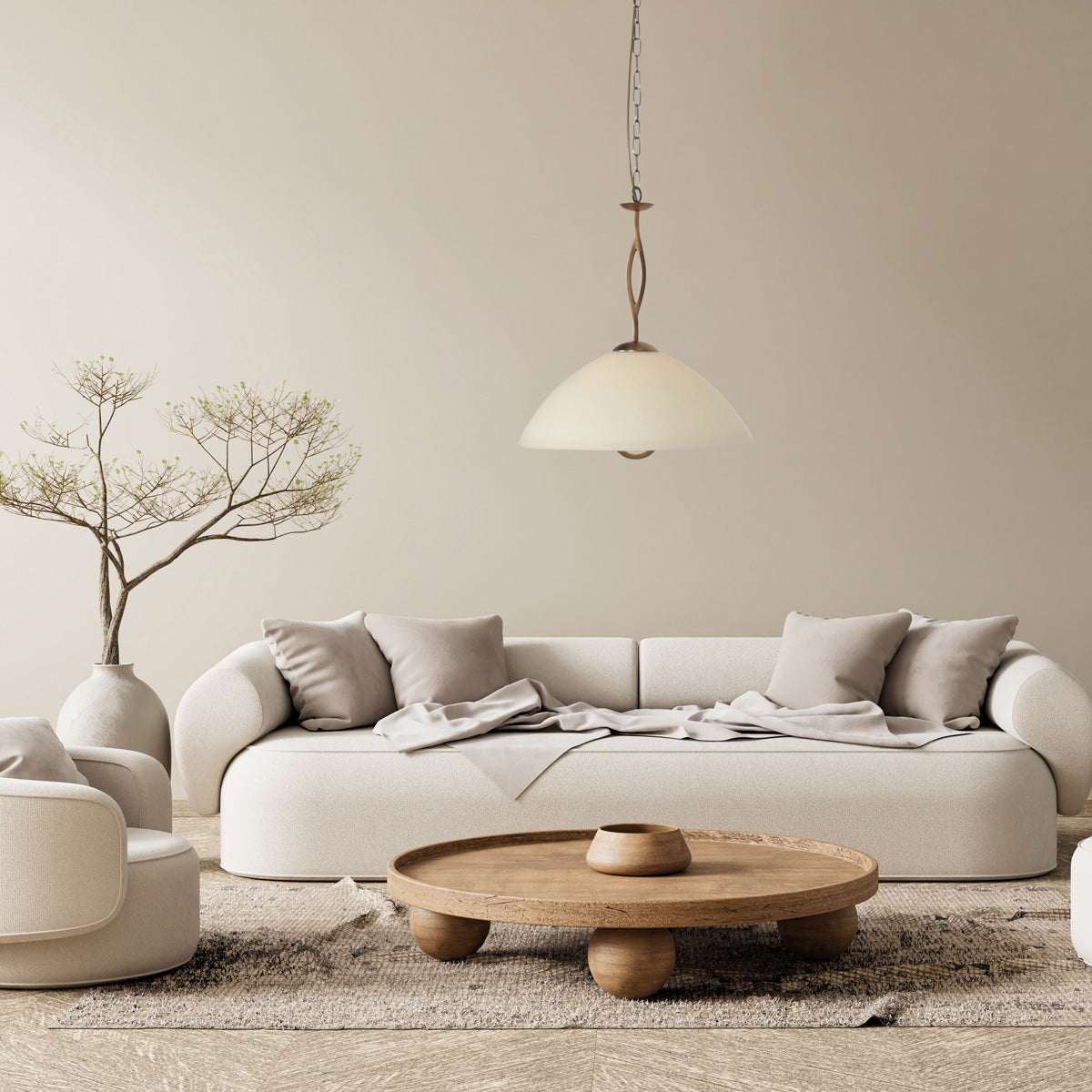 Anthea 4327BR – klassieke hanglamp met marmerlook glas