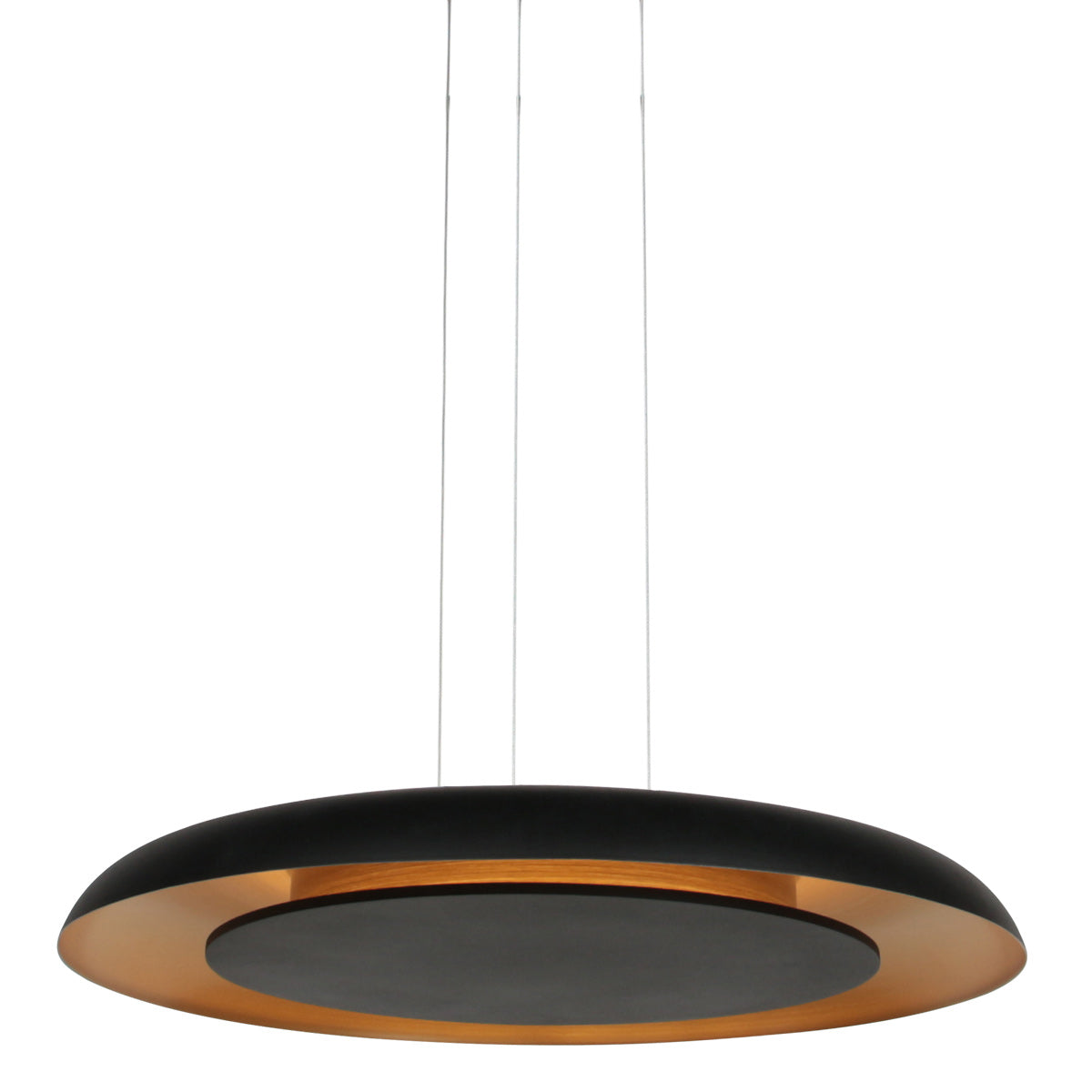 Golden Veil 4332ZW – elegante zwarte hanglamp met gouden binnenzijde