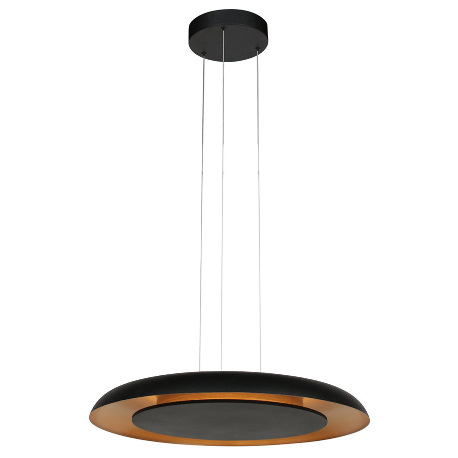 Golden Veil 4332ZW – elegante zwarte hanglamp met gouden binnenzijde