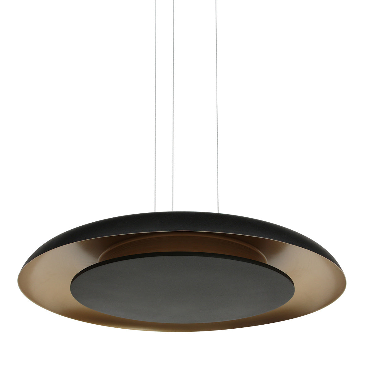 Golden Veil 4332ZW – elegante zwarte hanglamp met gouden binnenzijde